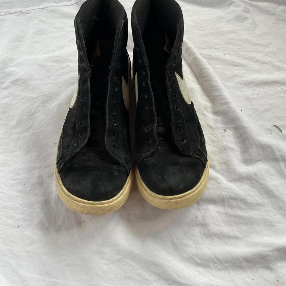Nike Blazer Mid '77 Vintage Black Suede White Sneakers Size 8.5 Need Laces